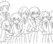 Coloriage Bande de Gar&ccedil;ons de manga