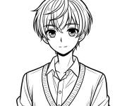 Coloriage Beau jeune Gar&ccedil;on de manga