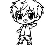 Coloriage Chibi gar&ccedil;on de Manga pour enfants