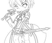 Coloriage Chibi garcon Kirito