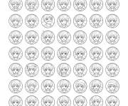 Coloriage Collection des &eacute;mojis du gar&ccedil;on manga