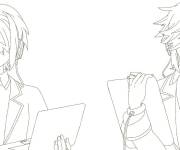 Coloriage Deux gars de manga