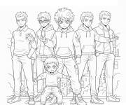 Coloriage &Eacute;quipe de Gar&ccedil;ons Manga