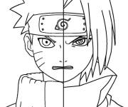 Coloriage et dessins gratuit Fusion de deux gar&ccedil;ons de manga à imprimer