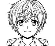 Coloriage Gar&ccedil;on anime heureux