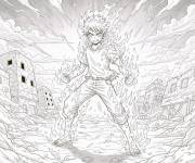 Coloriage Gar&ccedil;on d'anime en Feu