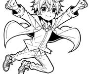 Coloriage Gar&ccedil;on d'anime en mode sorcier