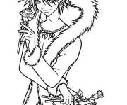 Coloriage et dessins gratuit Garcon d'anime en portant un manteau à imprimer