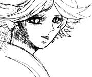 Coloriage Gar&ccedil;on d'anime en regard s&eacute;rieux