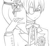 Coloriage Gar&ccedil;on de manga avec son ami hibou