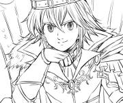 Coloriage Gar&ccedil;on de manga avec une couronne
