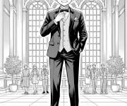 Coloriage Gar&ccedil;on de Manga en costume &eacute;l&eacute;gante