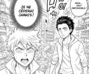 Coloriage Gar&ccedil;on de manga en sc&egrave;ne de dialogue