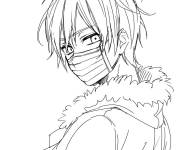 Coloriage Gar&ccedil;on de manga masqu&eacute;