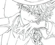 Coloriage Gar&ccedil;on de manga r&ecirc;vant
