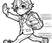Coloriage Gar&ccedil;on &eacute;l&egrave;ve de manga