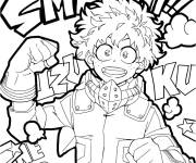 Coloriage Gar&ccedil;on Izuku Midoriya de manga