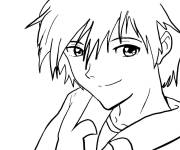 Coloriage Gar&ccedil;on Kaworu Nagisa de manga