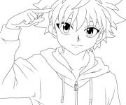 Coloriage et dessins gratuit Gar&ccedil;on Kirua Zoldyck de manga à imprimer