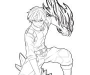 Coloriage Gar&ccedil;on l&eacute;gendaire de manga Shoto Todoroki