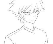 Coloriage et dessins gratuit Gar&ccedil;on manga facile à imprimer