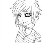 Coloriage Gar&ccedil;on manga gothique