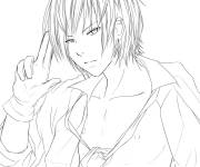 Coloriage Gar&ccedil;on Noah de l'anime japonaise