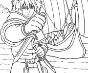 Coloriage Gar&ccedil;on Saga du manga Vinland Thorfinn