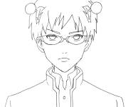 Coloriage et dessins gratuit Gar&ccedil;on Saiki K triste d'anime à imprimer