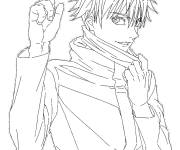 Coloriage Gar&ccedil;on Satoru Gojo de manga