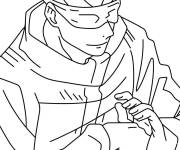Coloriage Image du gar&ccedil;on Satoru Gojo de manga