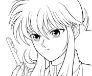 Coloriage Jeune gar&ccedil;on de manga aux cheveux longs