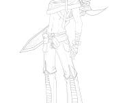 Coloriage Jeune homme Ga&iuml;a d'anime japonaise