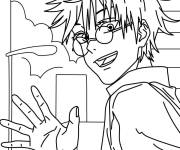 Coloriage Jeune homme Gojo de l'anime