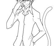 Coloriage et dessins gratuit Le gars manga avec la queue à imprimer