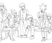 Coloriage Les gar&ccedil;ons h&eacute;ro&iuml;ques de manga
