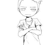 Coloriage et dessins gratuit Manga gar&ccedil;on chibi facile à imprimer
