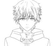 Coloriage Manga gar&ccedil;on Ken Kaneki