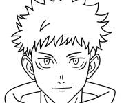 Coloriage Manga Gar&ccedil;on simple