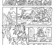 Coloriage Page de manga du gar&ccedil;ons courageux Goku