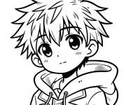 Coloriage Petit gar&ccedil;on de manga