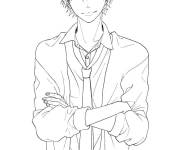 Coloriage Profil de Gar&ccedil;on manga &eacute;l&eacute;gant