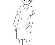 Coloriage et dessins gratuit Profil de Killua Zoldyck de manga à imprimer