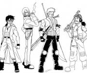 Coloriage Quatre gar&ccedil;ons m&eacute;chants de manga