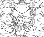 Coloriage Sc&egrave;ne de combat de Gar&ccedil;on contre le robot