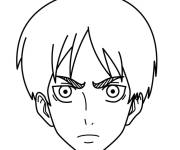 Coloriage T&ecirc;te de Manga Gar&ccedil;on