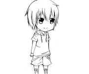 Coloriage et dessins gratuit Tout petit gar&ccedil;on d'anime facile à imprimer