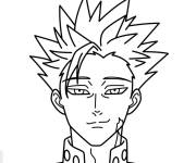 Coloriage Visage de gar&ccedil;on de manga