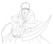 Coloriage Ichigo Kurosaki Lin&eacute;aire 
