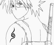 Coloriage Kakashi Anbu H&eacute;ros Manga